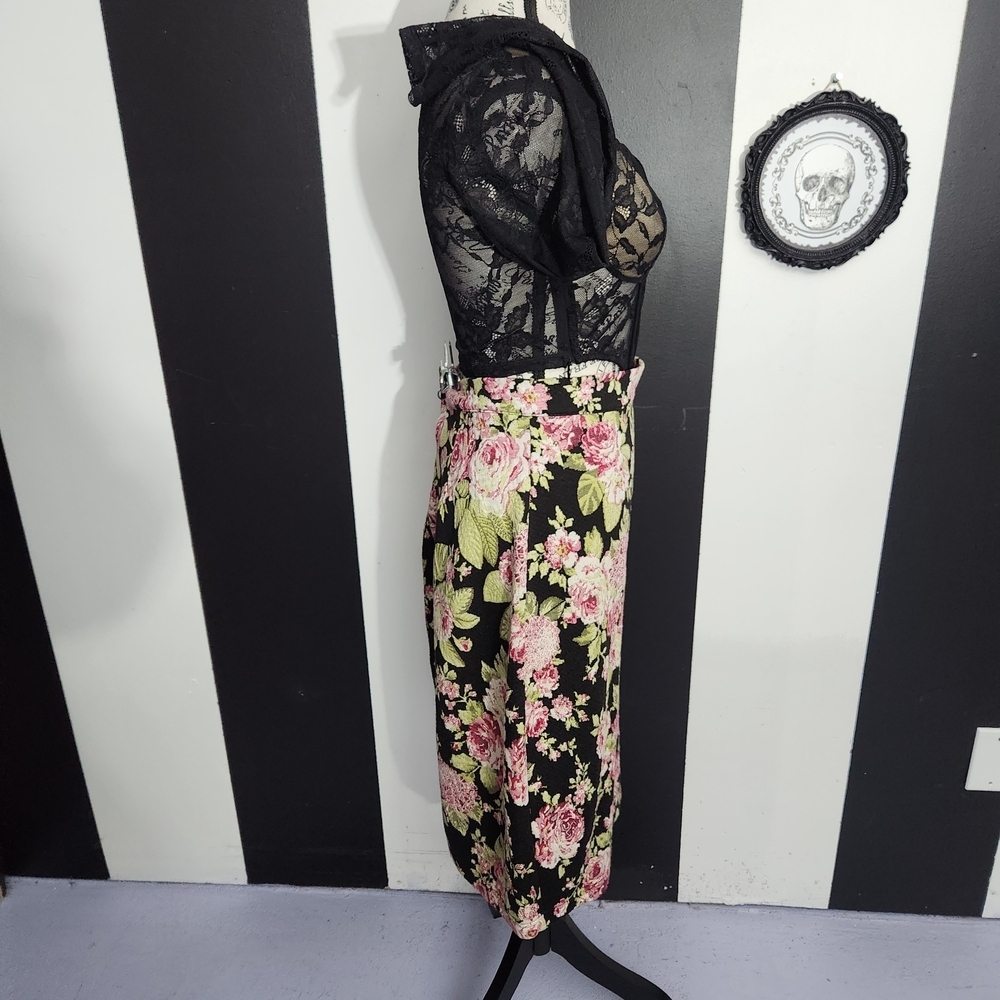Maeve Black Floral Pencil Skirt - Picture 4 of 6